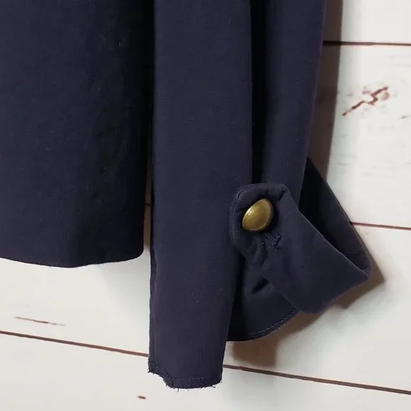 Lane Bryant Navy Blue Military Knit Blazer/Jacket - Picture 4 of 11